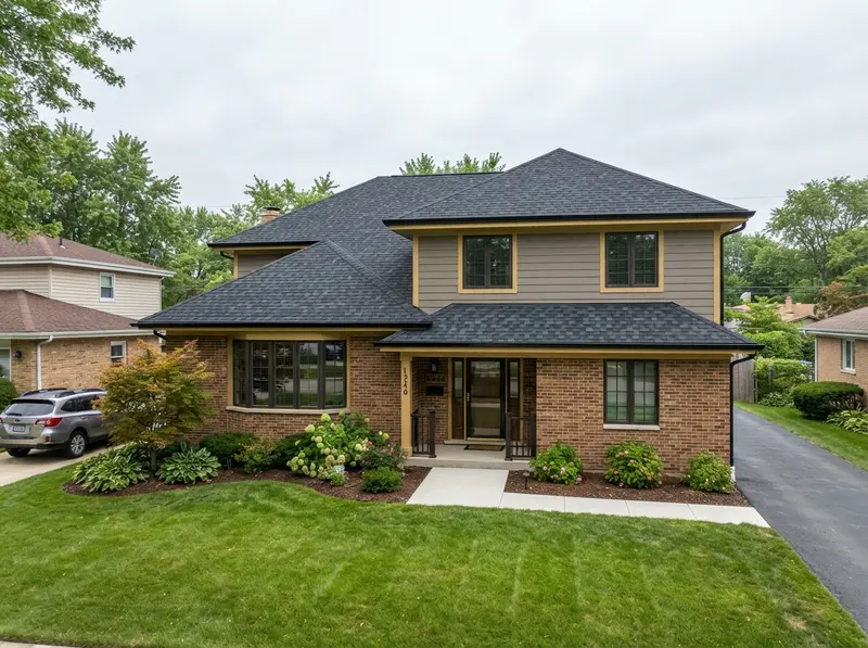 New asphalt shingle roof installation