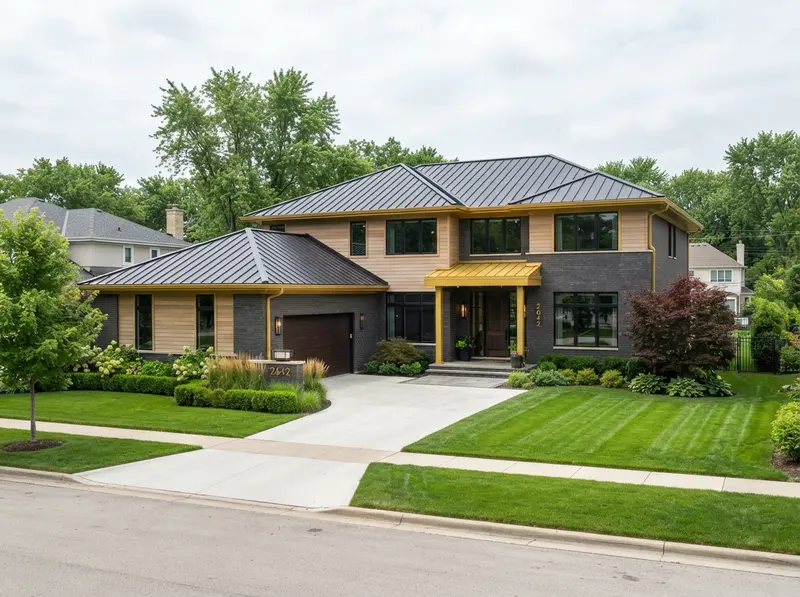Modern metal roof installation in Romeoville Modern metal roof installation in Romeoville