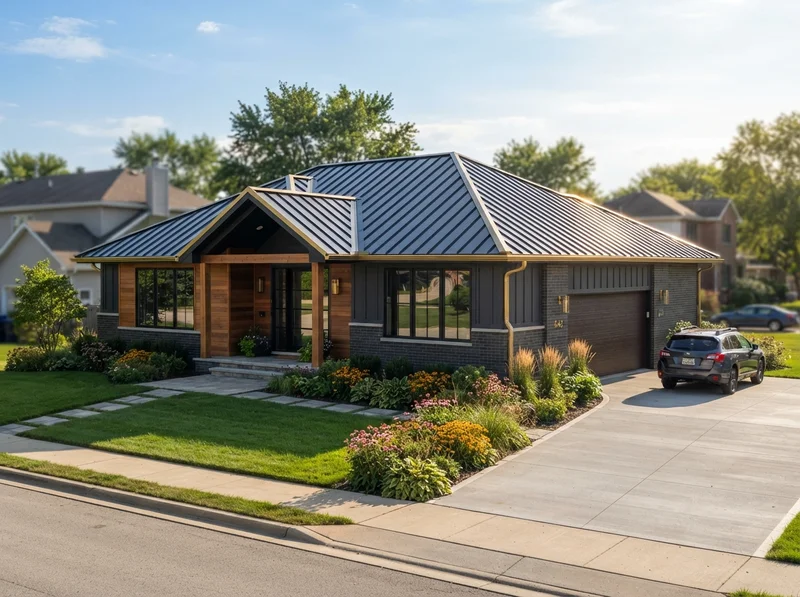 Energy efficient metal roof on Romeoville home