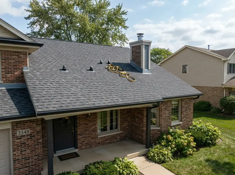 Inspecting residential roof after repair