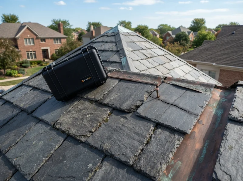 Slate roof damage in Romeoville IL