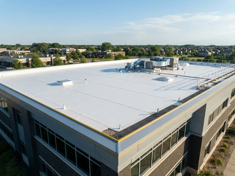 Commercial TPO roofing system installation